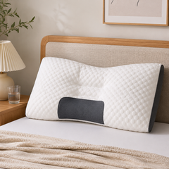2 Pcs Neck Support Pillow - 48 x 74 cm Polyester Fibre, 10 cm Loft, 3D Knitted Honeycomb Texture, Shape Retaining Comfort for Home Sleep