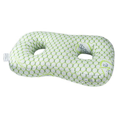 Green Ear Piercing Pillow for Side Sleepers - 55 x 33 x 9 cm Figure 8 Hollow Ear Design, PP Cotton Fill, Machine Washable Ear
