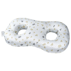 White and Gray Ear Piercing Pillow for Side Sleepers - 55 x 33 x 9 cm Figure 8 Hollow Ear Design, PP Cotton Fill, Machine Was