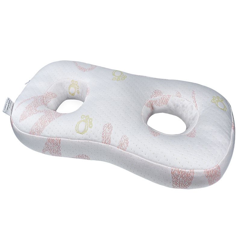 Light Pink Ear Piercing Pillow for Side Sleepers - 55 x 33 x 9 cm Figure 8 Hollow Ear Design, PP Cotton Fill, Machine Washabl
