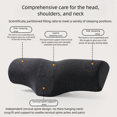 Dark gray Cervical Support Pillow – Memory Foam Core with Ergonomic Design for Neck Pain Relief and Deep Sleep(Ice Silk Style