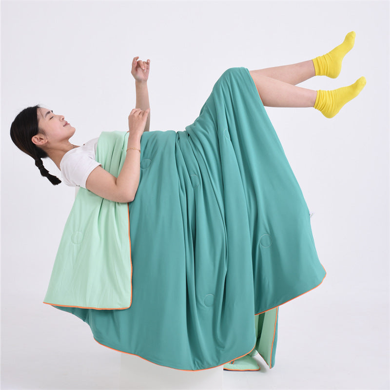 Watermelon green Cooling Summer Quilt with Ice Silk Fabric Lightweight Breathable Air Conditioner Blanket 180x220cm Soft Wash