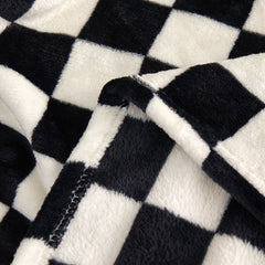 Yellow and white checkered pattern Double-Sided Plaid Fleece Blanket – 100×150cm Machine Washable, No-Shedding Flannel Throw 
