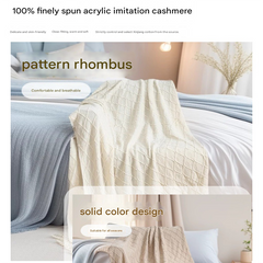 Red Nordic Minimalist Knit Throw Blanket – 127×180cm Lightweight, Soft & Breathable Fleece-like Fabric with Tassel Edges for 