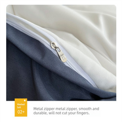 Baolan Light Grey Washed Cotton Bedding Set - Solid Color Fitted Sheet Style, 4-Piece Set for 1.5m Bed, Includes 10 Random Co