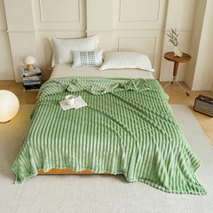 Green 230 x 200 CM Ultra-Soft Faux Rabbit Fur Plush Sofa Cushion & Bedding Blanket - Luxury Double-Sided Thickened Winter Fle