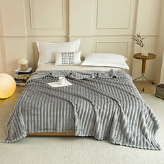Grey 230 x 200 CM Ultra-Soft Faux Rabbit Fur Plush Sofa Cushion & Bedding Blanket - Luxury Double-Sided Thickened Winter Flee