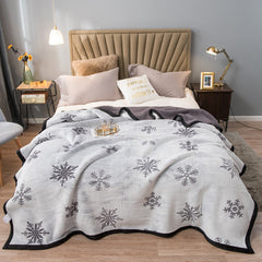 Grey Floral Fantasy 180x200CM Premium Double-Sided Print Flannel Blanket - Soft All-Season Air Conditioning Throw for Office 