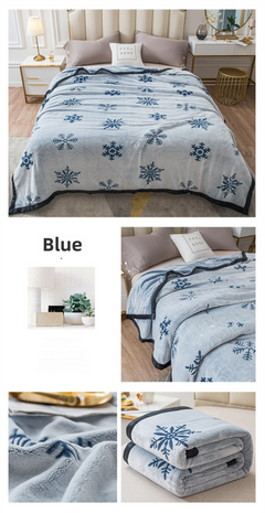 Blue Floral Fantasy 180x200CM Premium Double-Sided Print Flannel Blanket - Soft All-Season Air Conditioning Throw for Office 