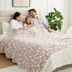 Leopard Print Checkerboard Flannel Throw Blanket(Large 150 x 200 CM) - Anti-Pilling Trendy Soft Plush Blanket for Bed, Sofa &