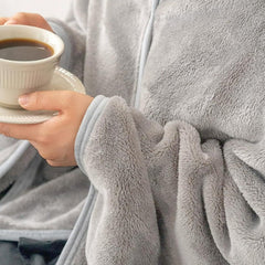 3-in-1 Portable Travel Blanket / Pillow / Wearable Shawl with Snap & Envelope Folding Design - 230GSM Soft Flannel Thickened 