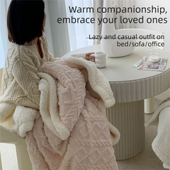 Grey 180*200cm Double Blanket, Taffeta Fleece Blanket, Thick Winter Quilt, Lambswool Coral Fleece Small Blanket, Office Nap B
