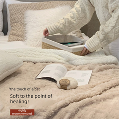 Grey 180*200cm Double Blanket, Taffeta Fleece Blanket, Thick Winter Quilt, Lambswool Coral Fleece Small Blanket, Office Nap B