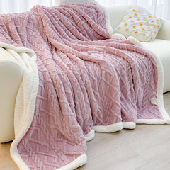 Purple 180*200cm Double Blanket, Taffeta Fleece Blanket, Thick Winter Quilt, Lambswool Coral Fleece Small Blanket, Office Nap
