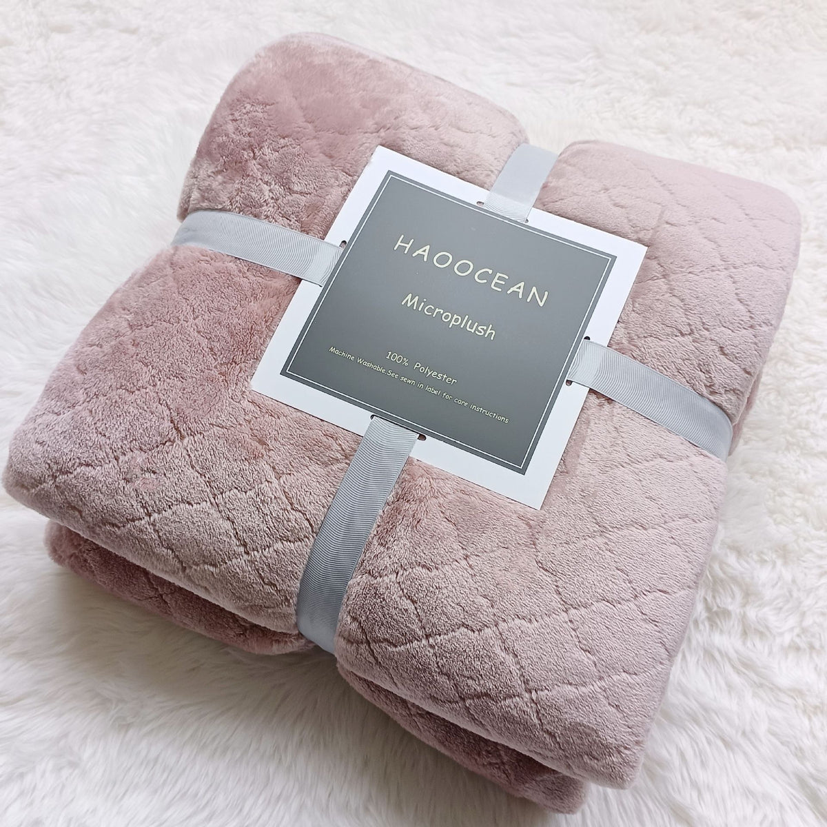 Pink 130*150cm Flannel Fleece Blanket - Quilted Diamond Pattern, Soft & Warm Polyester Throw for Office Nap, Sofa, Travel & B