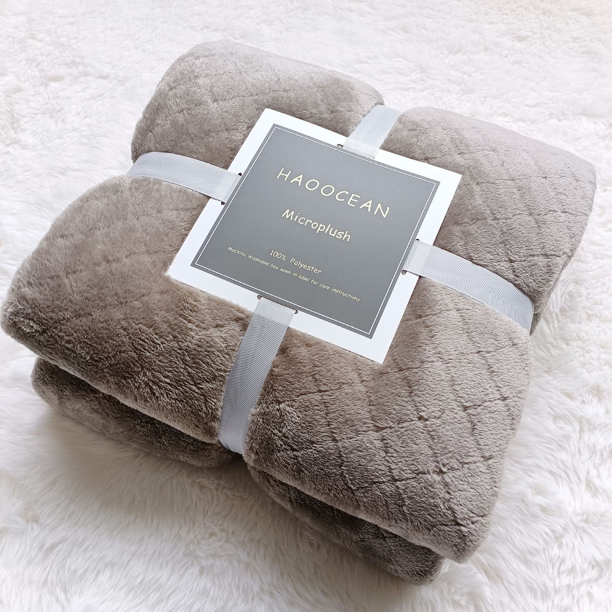 Brown 70*100cm Flannel Fleece Blanket - Quilted Diamond Pattern, Soft & Warm Polyester Throw for Office Nap, Sofa, Travel & B