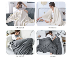Black 150*200cm Nordic Style Tassel Knit Throw Blanket - Soft Polyester Sofa Blanket with Pineapple Texture - Breathable & Li