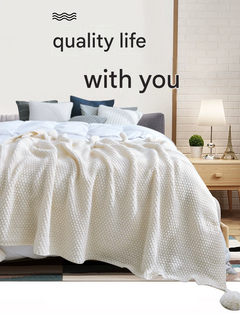 Grey 1130*170cm Nordic Style Tassel Knit Throw Blanket - Soft Polyester Sofa Blanket with Pineapple Texture - Breathable & Li