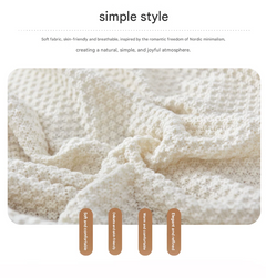 Grey 1130*170cm Nordic Style Tassel Knit Throw Blanket - Soft Polyester Sofa Blanket with Pineapple Texture - Breathable & Li