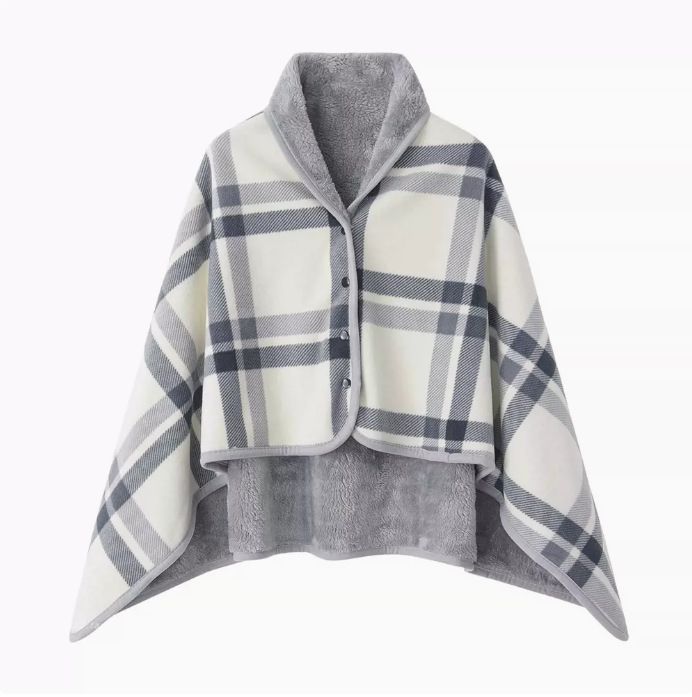 Gray and White 80*130cm Japanese-Style shawl blanket Ultra-Soft Blanket - Thick Polyester Throw for Sofa, Bed, Office,  Cozy 