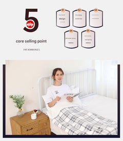 Blue and White 80*130cm Japanese-Style shawl blanket Ultra-Soft Blanket - Thick Polyester Throw for Sofa, Bed, Office,  Cozy 