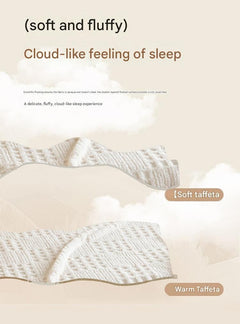Blue-gray 100*150cm Thickened Double-Sided Plush Waffle Weave Throw Blanket - Anti-Static Taffeta Velvet & Flannel Fleece - W