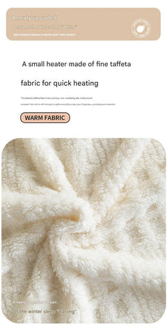 Beige 150*200cm Thickened Double-Sided Plush Waffle Weave Throw Blanket - Anti-Static Taffeta Velvet & Flannel Fleece - Warm,