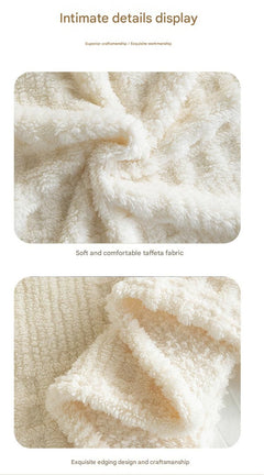 Light coffee color 100*150cm Thickened Double-Sided Plush Waffle Weave Throw Blanket - Anti-Static Taffeta Velvet & Flannel F
