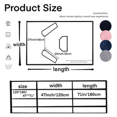 Dark Grey 180 x 120CM Extra Large Wearable Wrap Blanket with Sleeves and Large Pocket, Cozy Thickened Flannel Oversized TV Bl