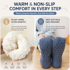 Winter Cozy Warm Loungewear Gift Set – 150 x 180CM Navy Blue Flannel Fleece Wearable Blanket with Adjustable Sleeves Large Fr