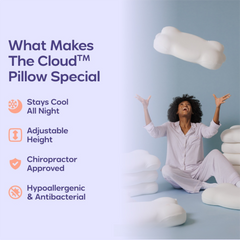Pink Cloud Memory Foam Cervical Support Pillow Core and Cover (60 x 30 x 10CM) – Ergonomic Neck Orthopedic Contour Pillow for