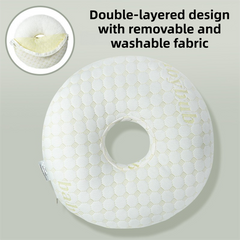 Gold 30CM Round Ear Protection Pillow with Hole Design – Milk Silk Removable Cover and PP Cotton Core, Side Sleeper Pillow & 