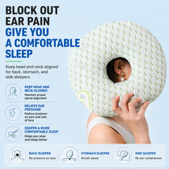 Gold 30CM Round Ear Protection Pillow with Hole Design – Milk Silk Removable Cover and PP Cotton Core, Side Sleeper Pillow & 