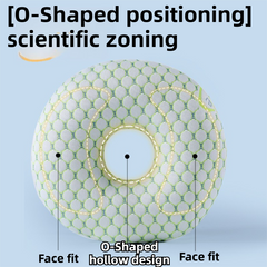 Boer Grey 30CM Round Ear Protection Pillow with Hole Design – Milk Silk Removable Cover and PP Cotton Core, Side Sleeper Pill