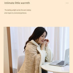 Blue 90×140cm Textured bar knit pattern Sherpa Fleece and Taffeta Throw Blanket – Soft Loungewear Shawl, Warm Office & Sofa W