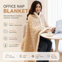 Khaki 90×140cm Textured bar knit pattern Sherpa Fleece and Taffeta Throw Blanket – Soft Loungewear Shawl, Warm Office & Sofa 