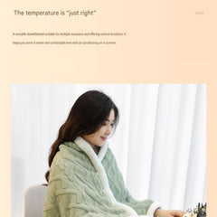 Green 90×140cm Textured bar knit pattern Sherpa Fleece and Taffeta Throw Blanket – Soft Loungewear Shawl, Warm Office & Sofa 