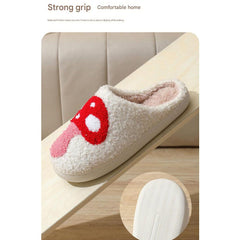 Mushroom-Themed Plush Slippers & Bubble Fleece Throw Blanket Set — A Cozy, Warm Winter Home Gift Bundle, Including Soft & War