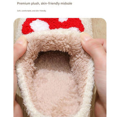 Mushroom-Themed Plush Slippers & Bubble Fleece Throw Blanket Set — A Cozy, Warm Winter Home Gift Bundle, Including Soft & War