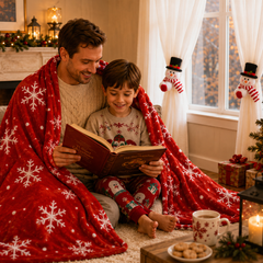 Christmas Flannel Throw Blanket and Snowman Curtain Tieback Set, 150*130cm Thick Fleece Sofa Blanket with 2 Plush Snowman Vel
