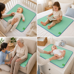 Reusable Washable Underpad - 86 x 91 cm Mint Green Waterproof Absorbent Bed Pad for Adults and Pets, Bedwetting, Incontinence
