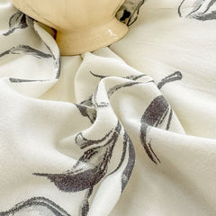 Rose Print Bedding Set - 3 Piece Set - Quilt Cover 229 x 229 cm with 2 Pillowcases 51 x 66 cm - White and Black Floral