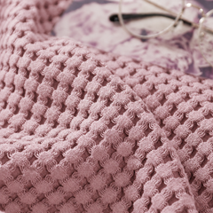 Cotton Waffle Blanket - Dark Pink Textured Throw 200x230cm for Sofa, Office and Travel Use