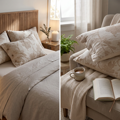 Linen Pillowcase Set (Style 3) -  Button Closure Pillow Covers 48x74cm for Home Bedding
