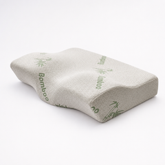 Single Butterfly Memory Foam Pillow - Ergonomic Neck Support Cushion with Removable Bamboo Fibre Cover 62x34x11/8cm for Sleep