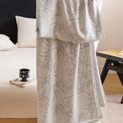 Bamboo Fibre Cooling Blanket Silver Bamboo Pattern 150x200cm for Summer Bed and Air Conditioned Rooms