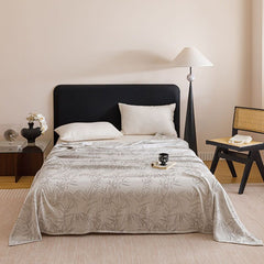 Bamboo Fibre Cooling Blanket Silver Bamboo Pattern 200×230cm for Summer Bed and Air Conditioned Rooms