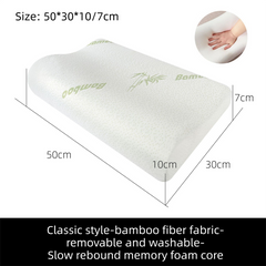 2 Pack Wave Shaped Contour Memory Foam Pillow with Washable Bamboo Fibre Covers - 3-5 Second Slow Rebound and High Low Neck S