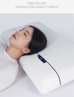 Blue Deep Sleep Slow Rebound Memory Foam Pillow with Washable Cover and Storage Bag - Broad Surface and All-Around Neck Suppo