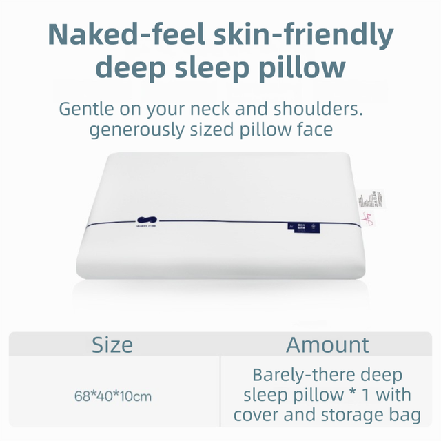 White Deep Sleep Slow Rebound Memory Foam Pillow with Washable Cover and Storage Bag - Broad Surface and All-Around Neck Supp